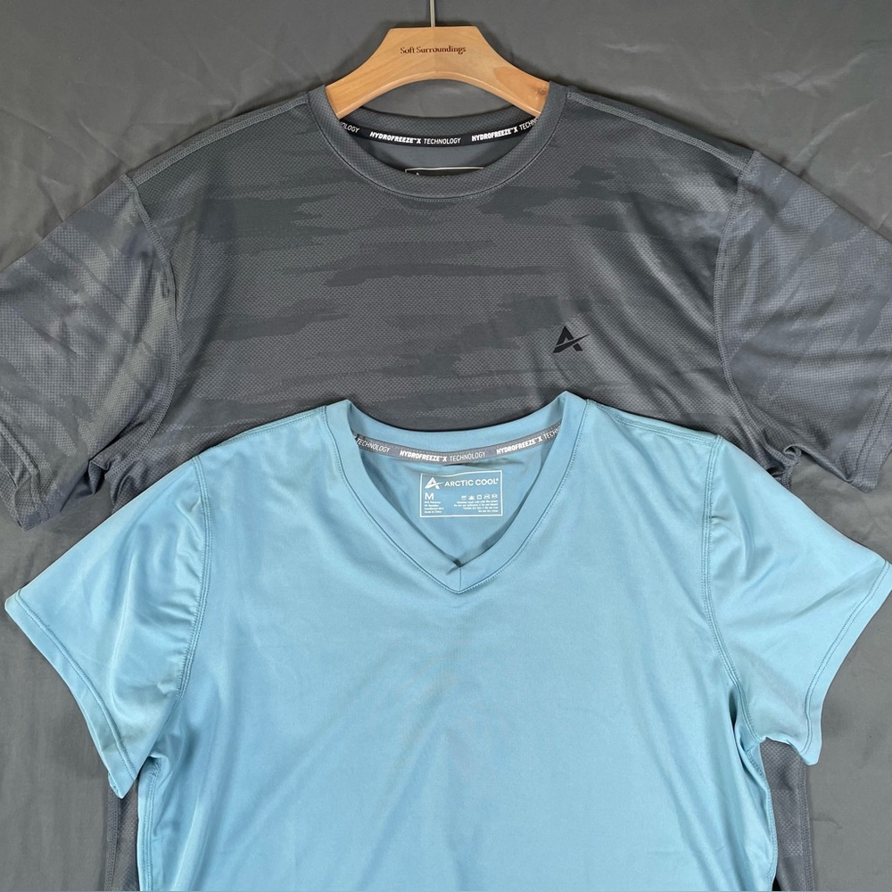 Arctic Cool Hydrofreeze T-Shirt Bundle of 2 Men's Small/Medium Blue Gray
